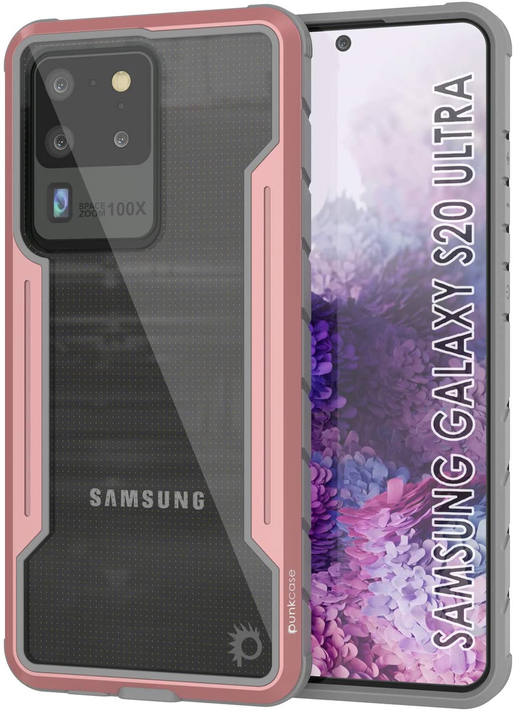 Punkcase S20 Ultra Ravenger Case Protective Military Grade Multilayer Cover [Rose-Gold]