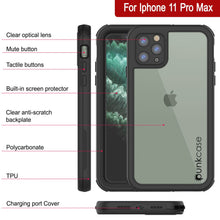 Load image into Gallery viewer, iPhone 12 Pro Max Waterproof IP68 Case, Punkcase [Black]  [Maximus Series] [Slim Fit] [IP68 Certified] [Shockresistant] Clear Armor Cover with Screen Protector | Ultimate Protection

