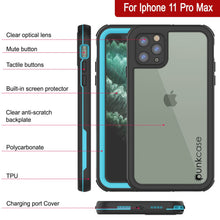 Load image into Gallery viewer, iPhone 12 Pro Max Waterproof IP68 Case, Punkcase [Blue]  [Maximus Series] [Slim Fit] [IP68 Certified] [Shockresistant] Clear Armor Cover with Screen Protector | Ultimate Protection
