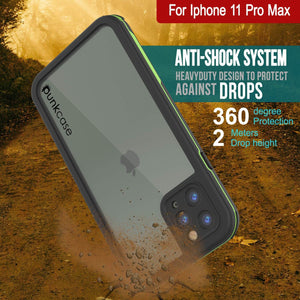 iPhone 12 Pro Max Waterproof IP68 Case, Punkcase [Green]  [Maximus Series] [Slim Fit] [IP68 Certified] [Shockresistant] Clear Armor Cover with Screen Protector | Ultimate Protection