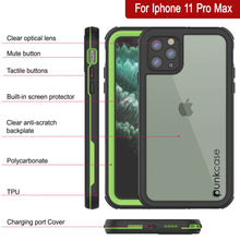 Load image into Gallery viewer, iPhone 12 Pro Max Waterproof IP68 Case, Punkcase [Green]  [Maximus Series] [Slim Fit] [IP68 Certified] [Shockresistant] Clear Armor Cover with Screen Protector | Ultimate Protection
