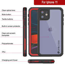 Load image into Gallery viewer, iPhone 12 Waterproof IP68 Case, Punkcase [red]  [Maximus Series] [Slim Fit] [IP68 Certified] [Shockresistant] Clear Armor Cover with Screen Protector | Ultimate Protection

