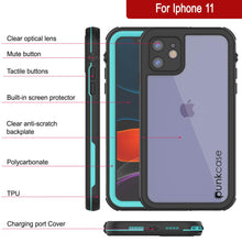 Load image into Gallery viewer, iPhone 12 Waterproof IP68 Case, Punkcase [teal]  [Maximus Series] [Slim Fit] [IP68 Certified] [Shockresistant] Clear Armor Cover with Screen Protector | Ultimate Protection
