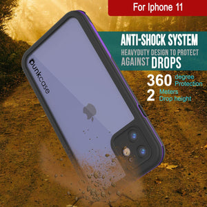 iPhone 12 Waterproof IP68 Case, Punkcase [Purple]  [Maximus Series] [Slim Fit] [IP68 Certified] [Shockresistant] Clear Armor Cover with Screen Protector | Ultimate Protection