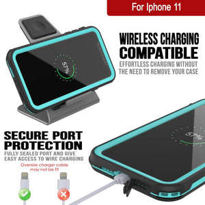 iPhone 12 Waterproof IP68 Case, Punkcase [teal]  [Maximus Series] [Slim Fit] [IP68 Certified] [Shockresistant] Clear Armor Cover with Screen Protector | Ultimate Protection