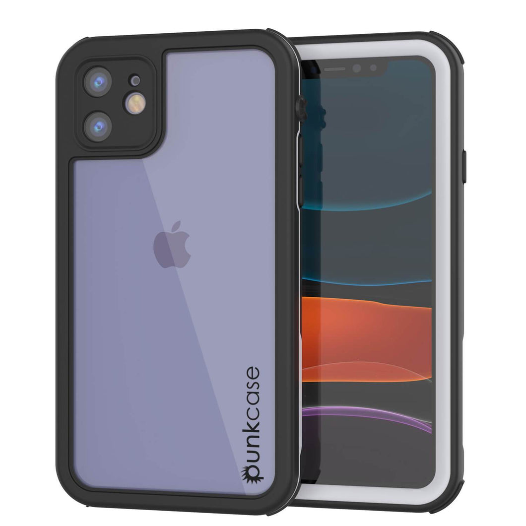 iPhone 12 Waterproof IP68 Case, Punkcase [white]  [Maximus Series] [Slim Fit] [IP68 Certified] [Shockresistant] Clear Armor Cover with Screen Protector | Ultimate Protection