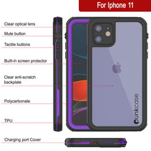 Load image into Gallery viewer, iPhone 12 Waterproof IP68 Case, Punkcase [Purple]  [Maximus Series] [Slim Fit] [IP68 Certified] [Shockresistant] Clear Armor Cover with Screen Protector | Ultimate Protection
