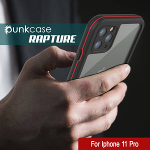 iPhone 12 Pro Waterproof IP68 Case, Punkcase [red]  [Maximus Series] [Slim Fit] [IP68 Certified] [Shockresistant] Clear Armor Cover with Screen Protector | Ultimate Protection