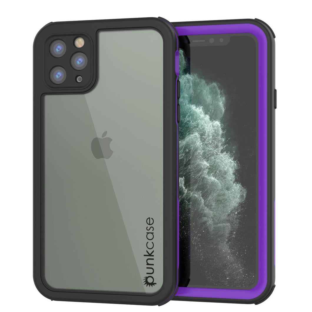 iPhone 12 Pro Waterproof IP68 Case, Punkcase [Purple]  [Maximus Series] [Slim Fit] [IP68 Certified] [Shockresistant] Clear Armor Cover with Screen Protector | Ultimate Protection