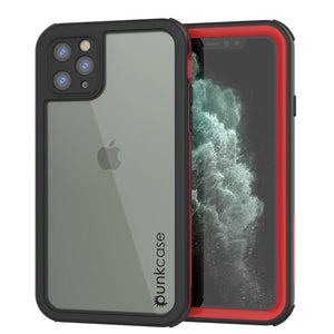 iPhone 12 Pro Waterproof IP68 Case, Punkcase [red]  [Maximus Series] [Slim Fit] [IP68 Certified] [Shockresistant] Clear Armor Cover with Screen Protector | Ultimate Protection