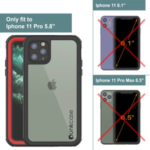 iPhone 12 Pro Waterproof IP68 Case, Punkcase [red]  [Maximus Series] [Slim Fit] [IP68 Certified] [Shockresistant] Clear Armor Cover with Screen Protector | Ultimate Protection