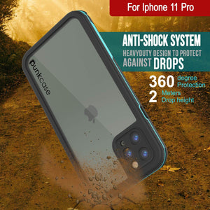 iPhone 12 Pro Waterproof IP68 Case, Punkcase [teal]  [Maximus Series] [Slim Fit] [IP68 Certified] [Shockresistant] Clear Armor Cover with Screen Protector | Ultimate Protection