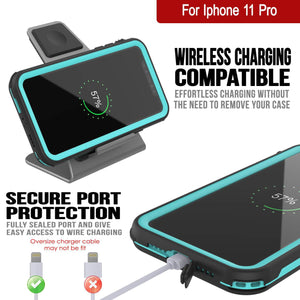 iPhone 12 Pro Waterproof IP68 Case, Punkcase [teal]  [Maximus Series] [Slim Fit] [IP68 Certified] [Shockresistant] Clear Armor Cover with Screen Protector | Ultimate Protection