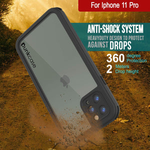 iPhone 12 Pro Waterproof IP68 Case, Punkcase [Black]  [Maximus Series] [Slim Fit] [IP68 Certified] [Shockresistant] Clear Armor Cover with Screen Protector | Ultimate Protection