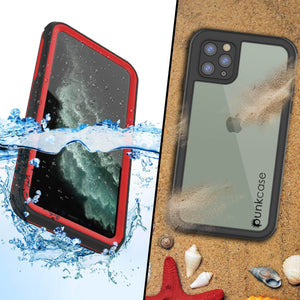 iPhone 12 Pro Waterproof IP68 Case, Punkcase [red]  [Maximus Series] [Slim Fit] [IP68 Certified] [Shockresistant] Clear Armor Cover with Screen Protector | Ultimate Protection