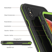 Load image into Gallery viewer, iPhone XS Waterproof IP68 Case, Punkcase [Green] [Rapture Series]  W/Built in Screen Protector
