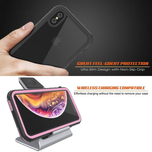 iPhone XS Waterproof IP68 Case, Punkcase [pink] [Rapture Series]  W/Built in Screen Protector