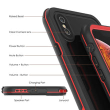Load image into Gallery viewer, iPhone XS Waterproof IP68 Case, Punkcase [red] [Rapture Series]  W/Built in Screen Protector
