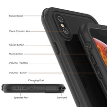 Load image into Gallery viewer, iPhone XS Waterproof IP68 Case, Punkcase [Black] [Rapture Series]  W/Built in Screen Protector
