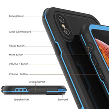 Load image into Gallery viewer, iPhone XS Waterproof IP68 Case, Punkcase [Blue] [Rapture Series]  W/Built in Screen Protector
