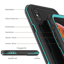 Load image into Gallery viewer, iPhone XS Max Waterproof IP68 Case, Punkcase [teal] [Rapture Series]  W/Built in Screen Protector

