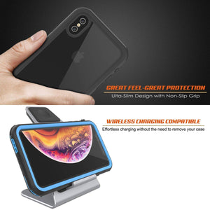 iPhone XS Waterproof IP68 Case, Punkcase [Blue] [Rapture Series]  W/Built in Screen Protector