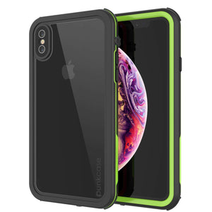 iPhone XS Max Waterproof IP68 Case, Punkcase [Green] [Rapture Series]  W/Built in Screen Protector