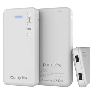 PunkCase Wireless PowerBank 10000mah Battery Pack for iPhone X/XS/Max/XR / 11/10, iPad, Samsung Galaxy S10 / S9 and Many More [White]