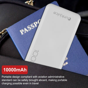 PunkCase Wireless PowerBank 10000mah Battery Pack for iPhone X/XS/Max/XR / 11/10, iPad, Samsung Galaxy S10 / S9 and Many More [White]