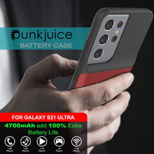 Load image into Gallery viewer, PunkJuice S21 Ultra Battery Case Red - Portable Charging Power Juice Bank with 4700mAh
