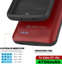 Load image into Gallery viewer, PunkJuice S21 Ultra Battery Case Red - Portable Charging Power Juice Bank with 4700mAh
