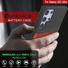 Load image into Gallery viewer, PunkJuice S23 Ultra Battery Case Red - Portable Charging Power Juice Bank with 4800mAh

