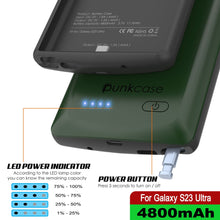 Load image into Gallery viewer, PunkJuice S23 Ultra Battery Case Green - Portable Charging Power Juice Bank with 4800mAh
