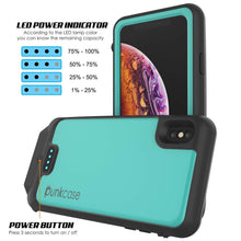 Load image into Gallery viewer, PunkJuice iPhone XS Max Battery Case, Waterproof, IP68 Certified [Ultra Slim] [Teal]
