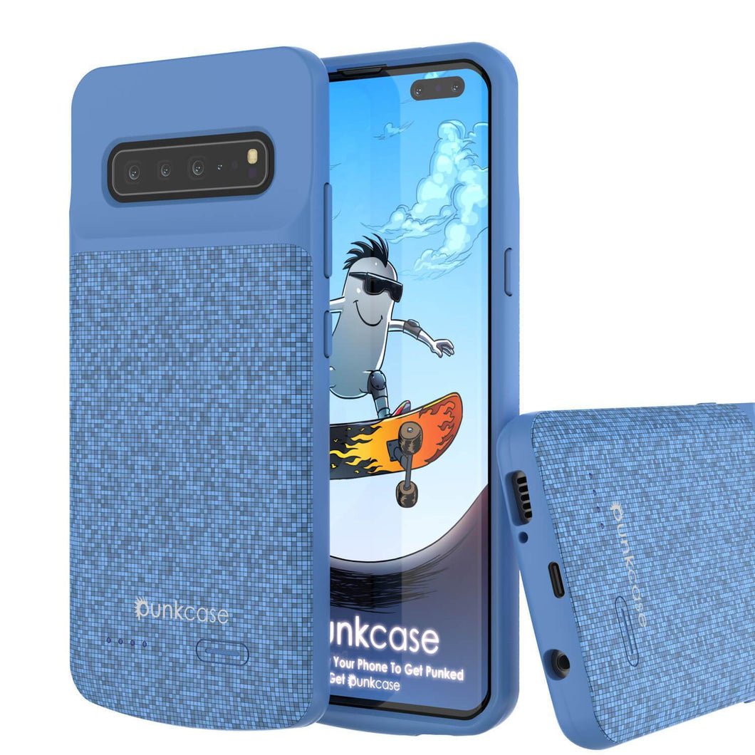 PunkJuice S10 5G Battery Case Blue Pattern - Fast Charging Power Juice Bank with 4700mAh