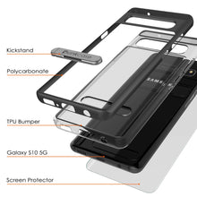 Load image into Gallery viewer, Galaxy S10 5G Case, PUNKcase [LUCID 3.0 Series] [Slim Fit] [Clear Back] Armor Cover w/ Integrated Screen Protector [Black]
