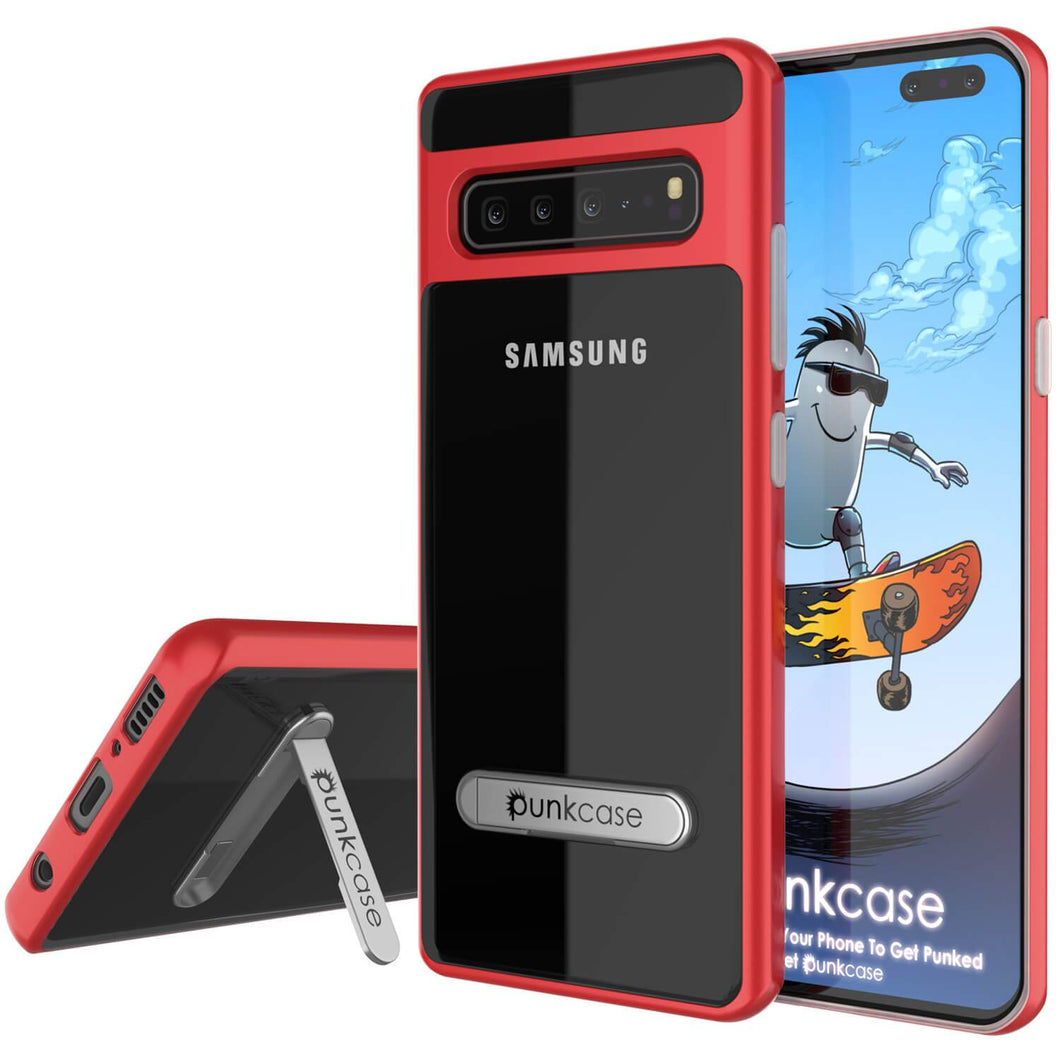 Galaxy S10 5G Case, PUNKcase [LUCID 3.0 Series] [Slim Fit] Armor Cover w/ Integrated Screen Protector [Red]