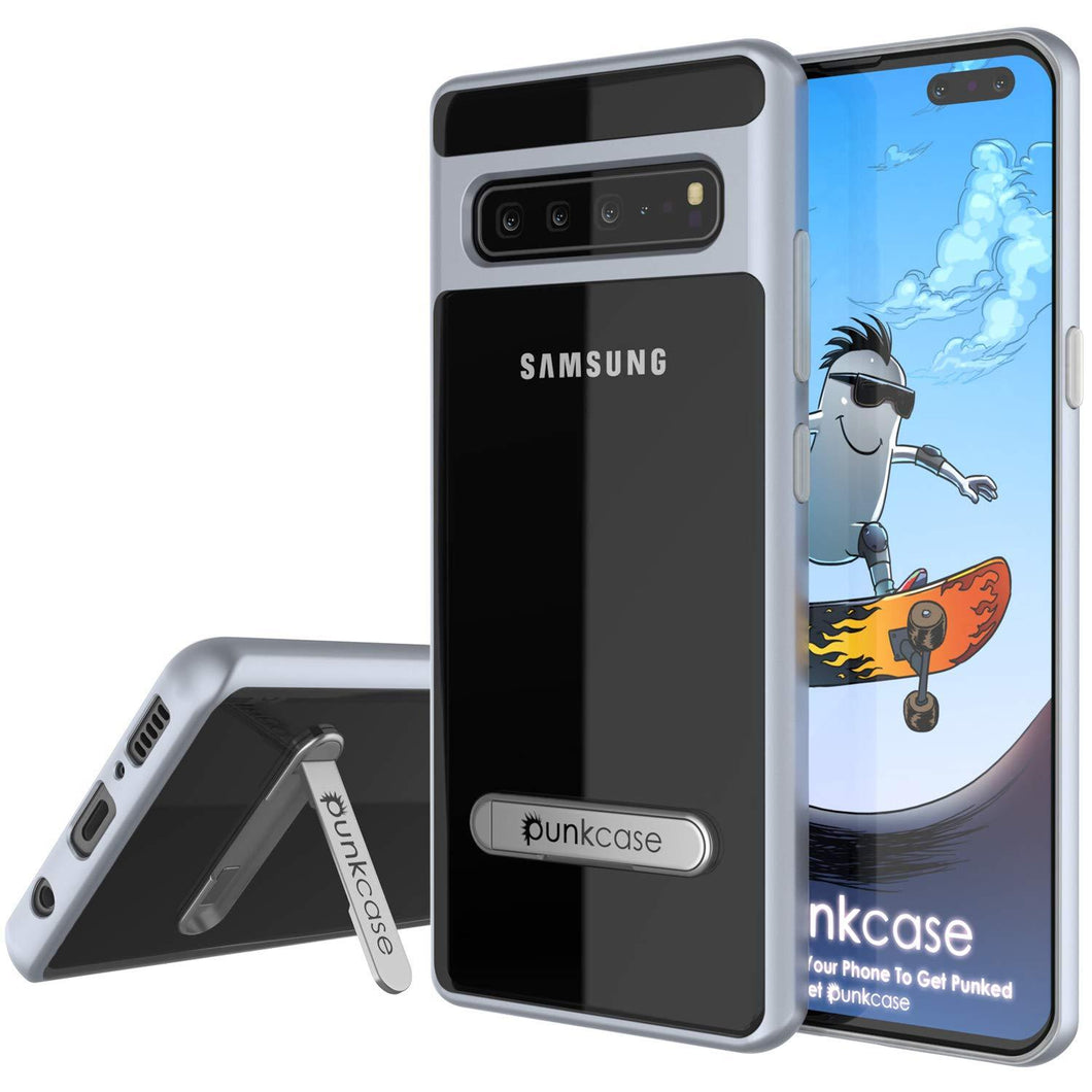 Galaxy S10 5G Case, PUNKcase [LUCID 3.0 Series] [Slim Fit] Armor Cover w/ Integrated Screen Protector [Silver]