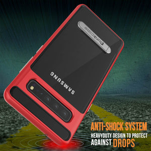 Galaxy S10 5G Case, PUNKcase [LUCID 3.0 Series] [Slim Fit] Armor Cover w/ Integrated Screen Protector [Red]