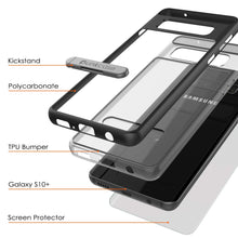 Load image into Gallery viewer, Galaxy S10 Case, PUNKcase [LUCID 3.0 Series] [Slim Fit] [Clear Back] Armor Cover w/ Integrated Screen Protector [Black]
