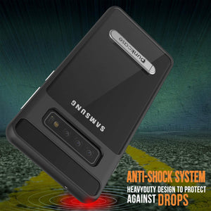 Galaxy S10 Case, PUNKcase [LUCID 3.0 Series] [Slim Fit] [Clear Back] Armor Cover w/ Integrated Screen Protector [Black]