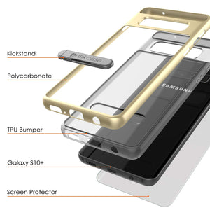 Galaxy S10 Case, PUNKcase [LUCID 3.0 Series] [Slim Fit] Armor Cover w/ Integrated Screen Protector [Gold]