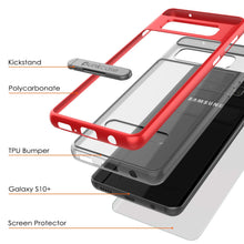 Load image into Gallery viewer, Galaxy S10 Case, PUNKcase [LUCID 3.0 Series] [Slim Fit] Armor Cover w/ Integrated Screen Protector [Red]
