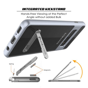Galaxy S10 Case, PUNKcase [LUCID 3.0 Series] [Slim Fit] Armor Cover w/ Integrated Screen Protector [Silver]