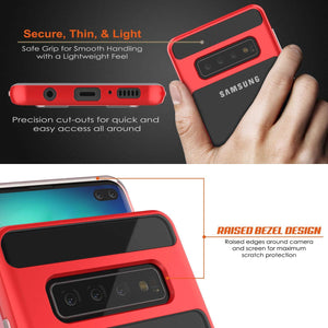 Galaxy S10 Case, PUNKcase [LUCID 3.0 Series] [Slim Fit] Armor Cover w/ Integrated Screen Protector [Red]