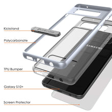 Load image into Gallery viewer, Galaxy S10 Case, PUNKcase [LUCID 3.0 Series] [Slim Fit] Armor Cover w/ Integrated Screen Protector [Silver]
