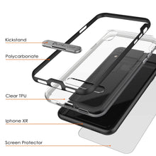 Load image into Gallery viewer, iPhone XR Case, PUNKcase [LUCID 3.0 Series] [Slim Fit] Armor Cover w/ Integrated Screen Protector [Black]
