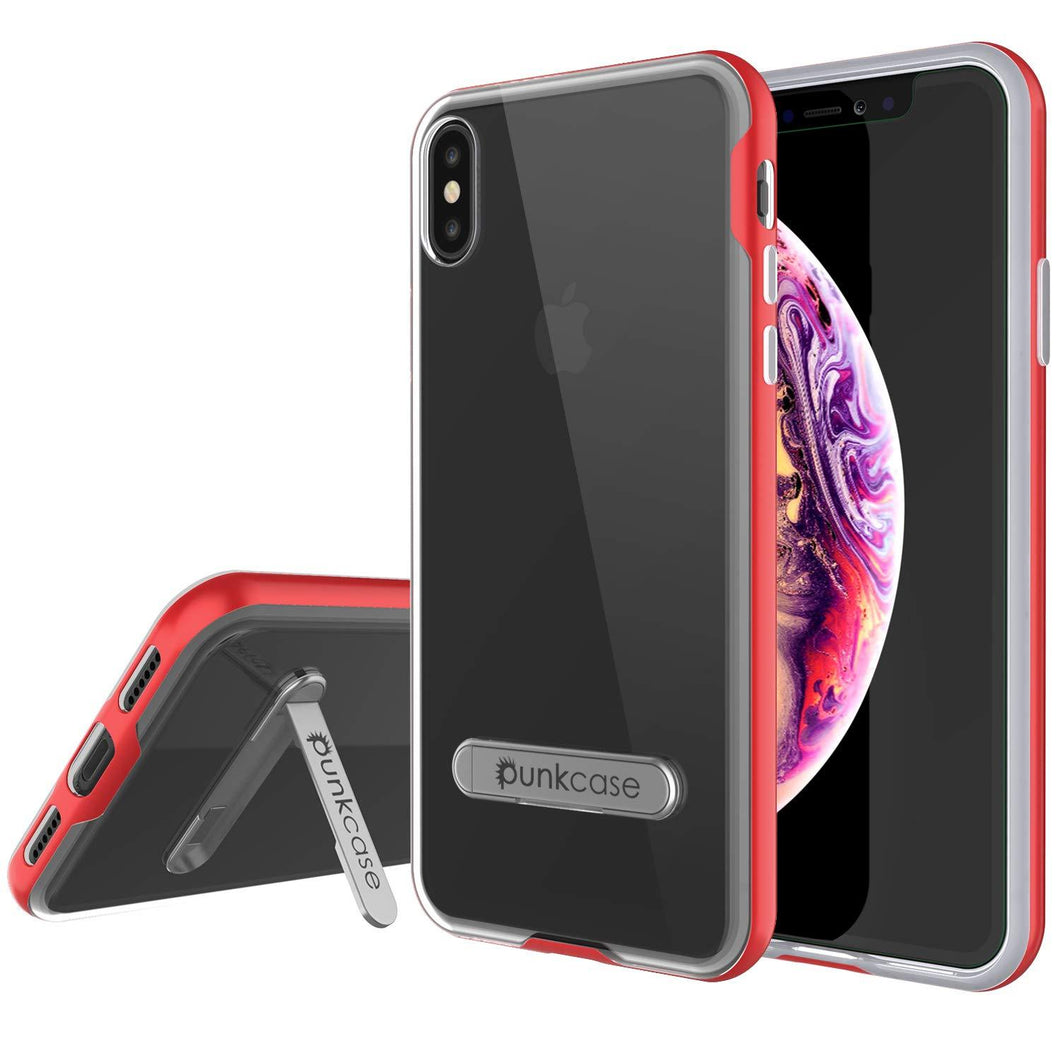 iPhone XS Max Case, PUNKcase [LUCID 3.0 Series] [Slim Fit] Armor Cover w/ Integrated Screen Protector [Red]
