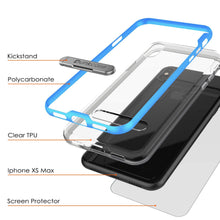 Load image into Gallery viewer, iPhone XS Max Case, PUNKcase [LUCID 3.0 Series] [Slim Fit] Armor Cover w/ Integrated Screen Protector [Blue]
