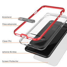 Load image into Gallery viewer, iPhone XS Max Case, PUNKcase [LUCID 3.0 Series] [Slim Fit] Armor Cover w/ Integrated Screen Protector [Red]
